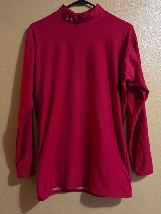 Under Armour Other - Under Armour Red Mock Neck Long Sleeve Cold Gear Size XXL